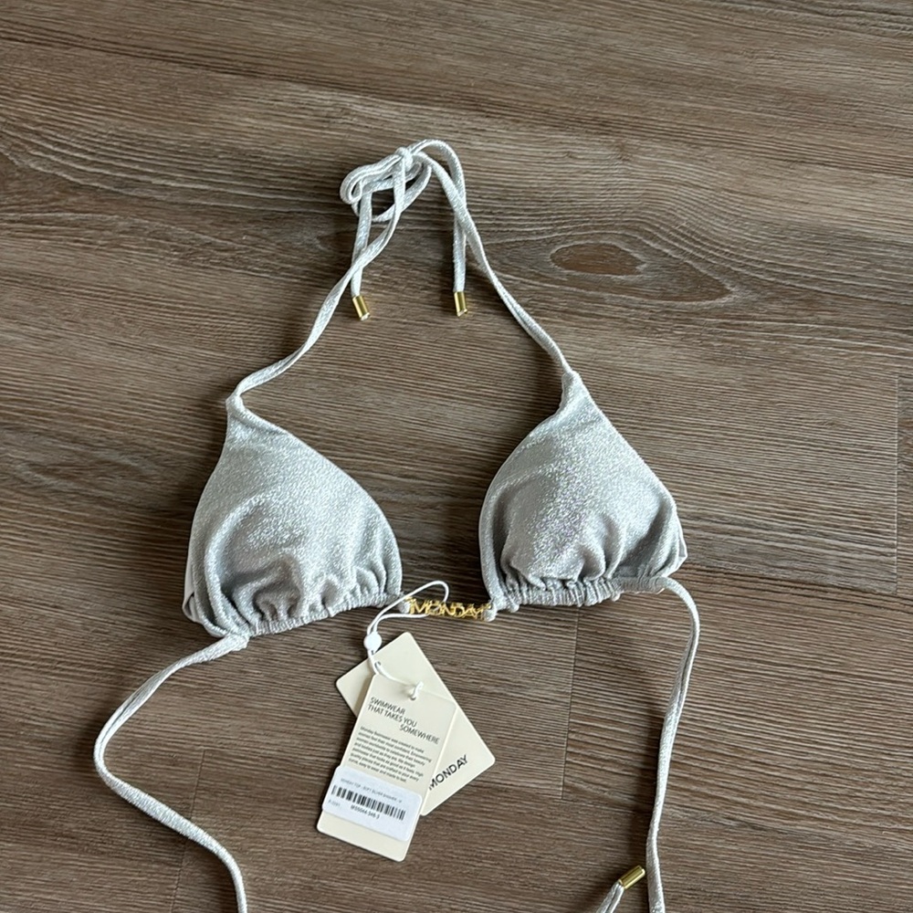 Monday Swimwear Silver Bikini Set